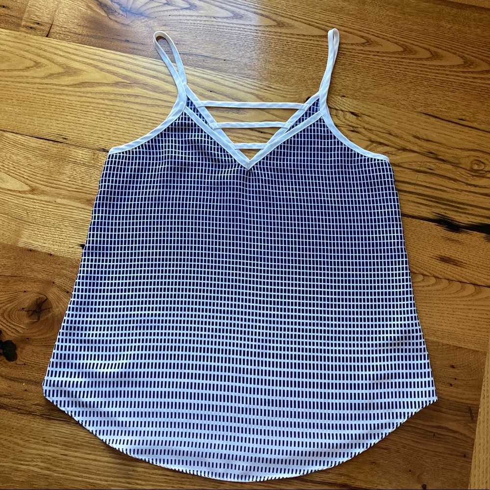 Pixley Navy/White Ombre Tank Top - Small